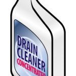 An illustrated bottle of drain cleaner